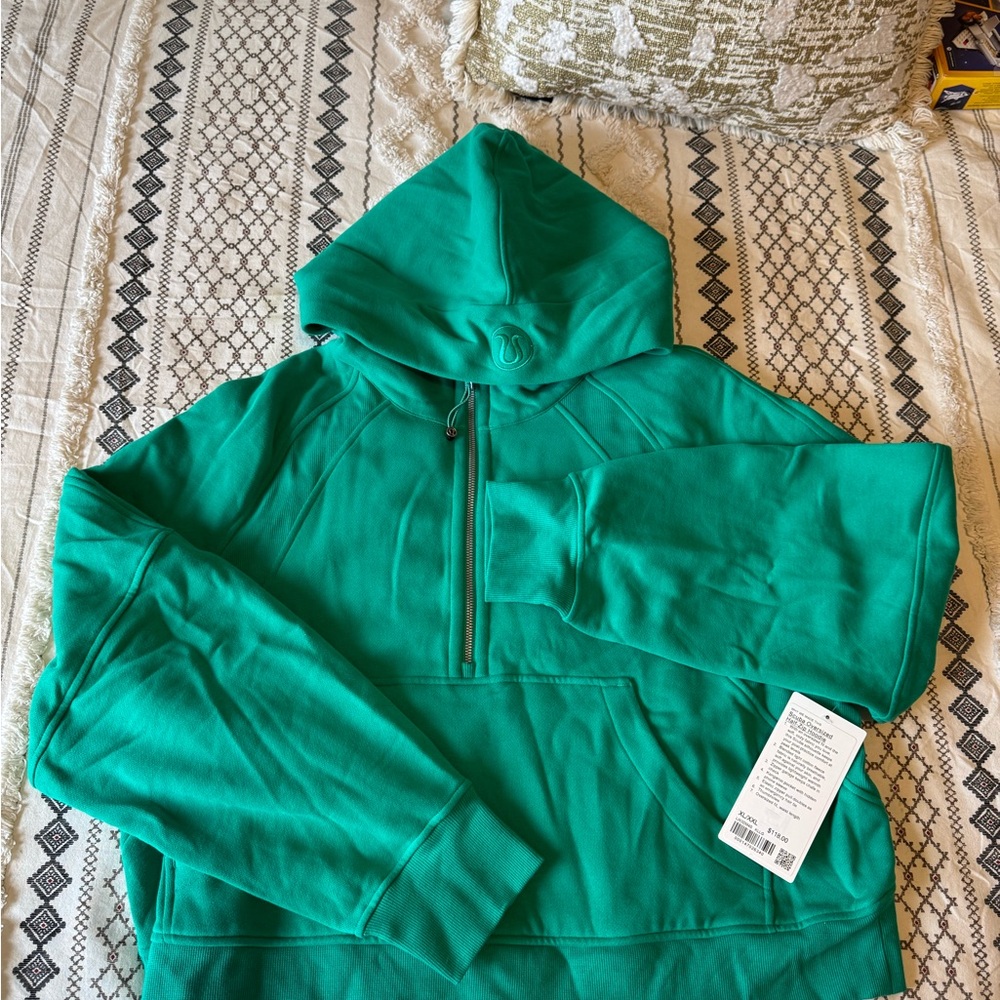 Kelly Green Lululemon Scuba Oversized Half-Zip Hoodie